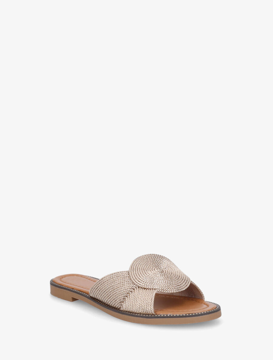 Mules plates style corde - Rose gold - 2