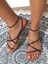 Nu-pieds à fines brides de cheville - Noir - 1