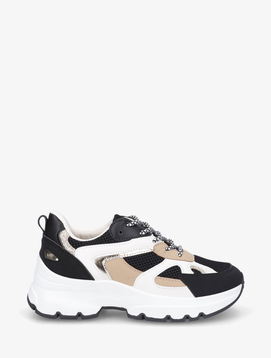 Sneakers à bandes irisées et pailletées - Noir - 5