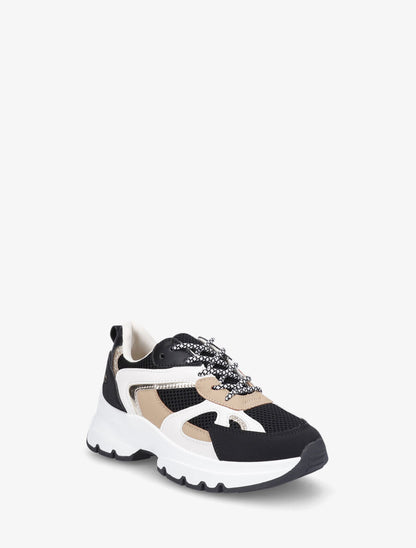 Sneakers à bandes irisées et pailletées - Noir - 2