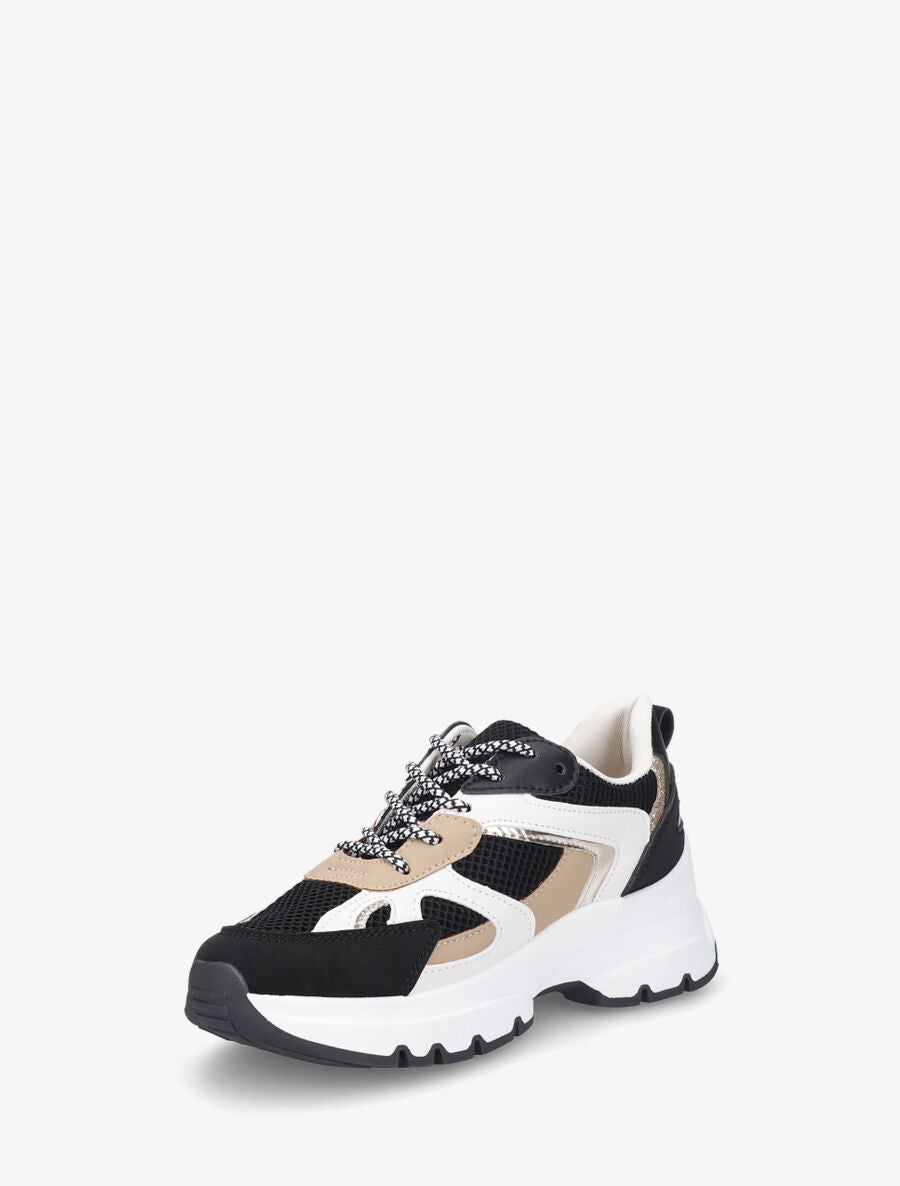 Sneakers à bandes irisées et pailletées - Noir - 3