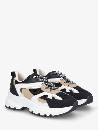 Sneakers à bandes irisées et pailletées - Noir - 4