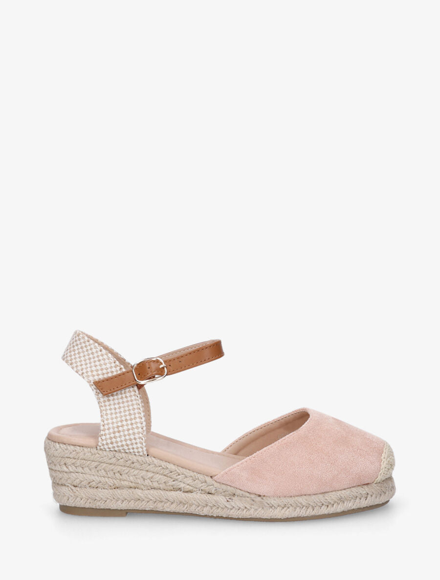 Sandales unies à contrefort à motif damier - Rose - 1