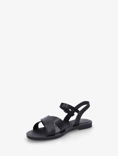 Nu-pieds croisés en simili - Noir - 3