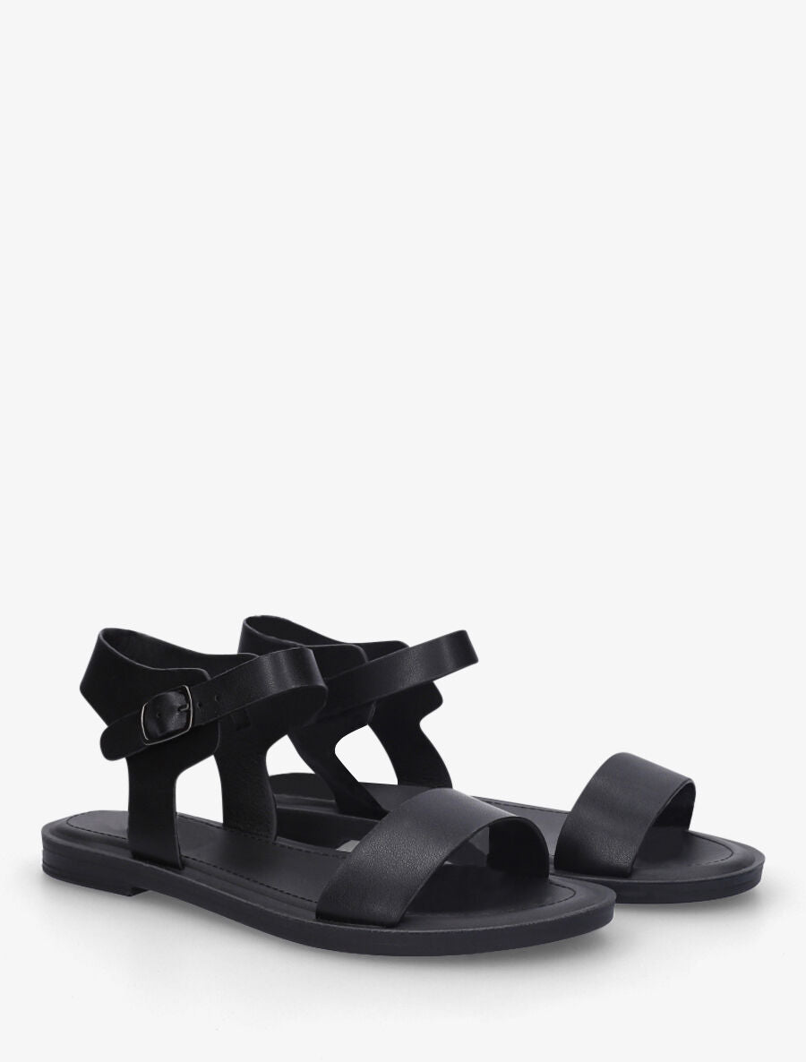 Nu-pieds basiques en simili - Noir - 4