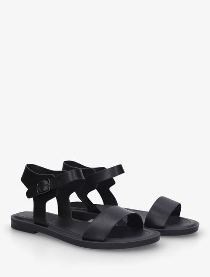 Nu-pieds basiques en simili - Noir - 4