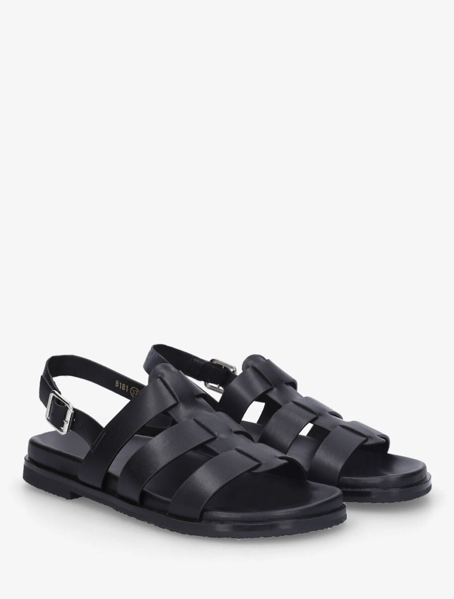 Nu-pieds style spartiates - Noir - 4