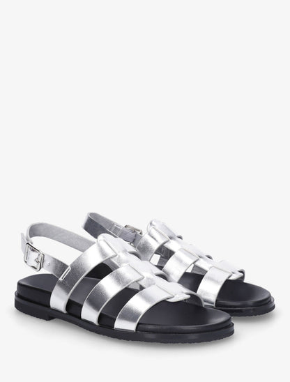 Nu-pieds style spartiates - Argent - 4