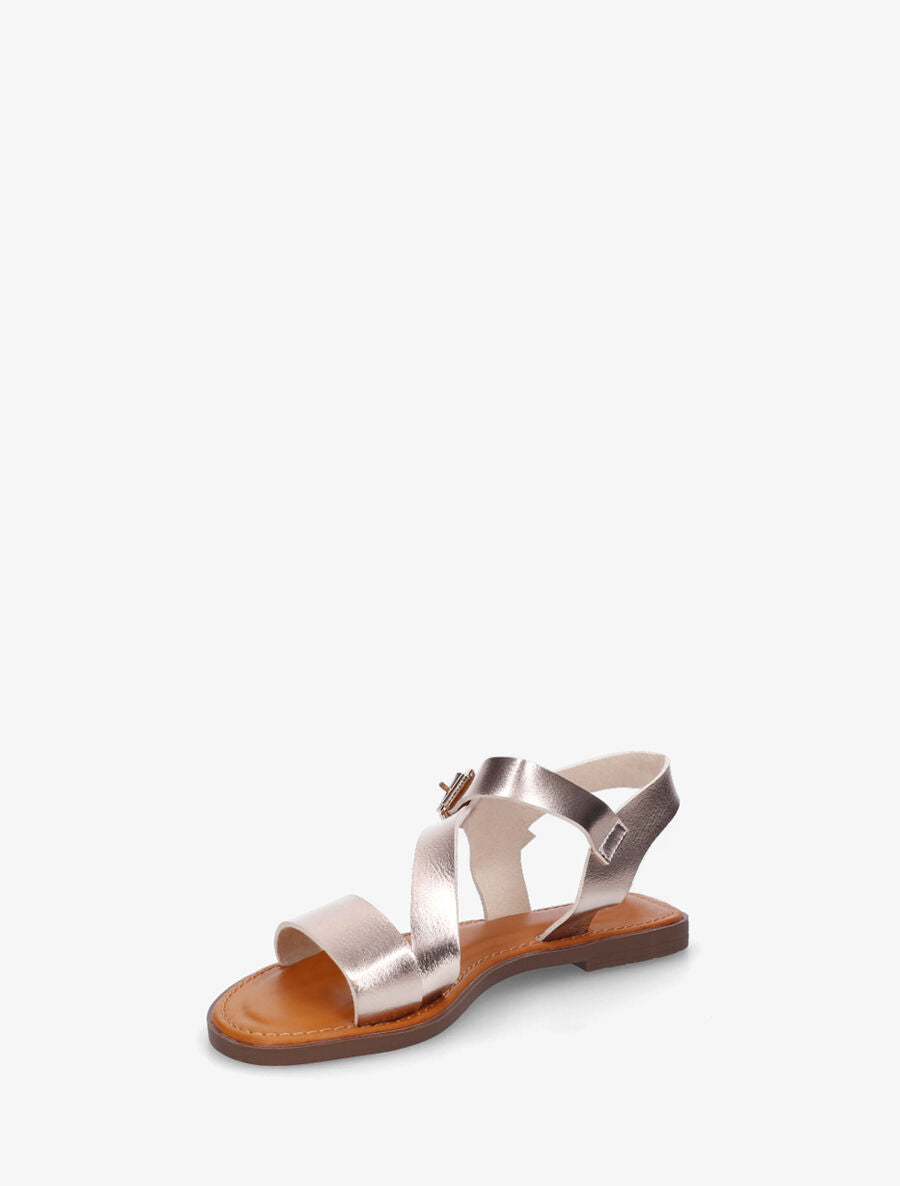 Nu-pieds classiques en simili - Doré rose - 3