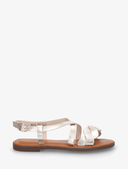 Nu-pieds à brides tressées en simili - Or - 5