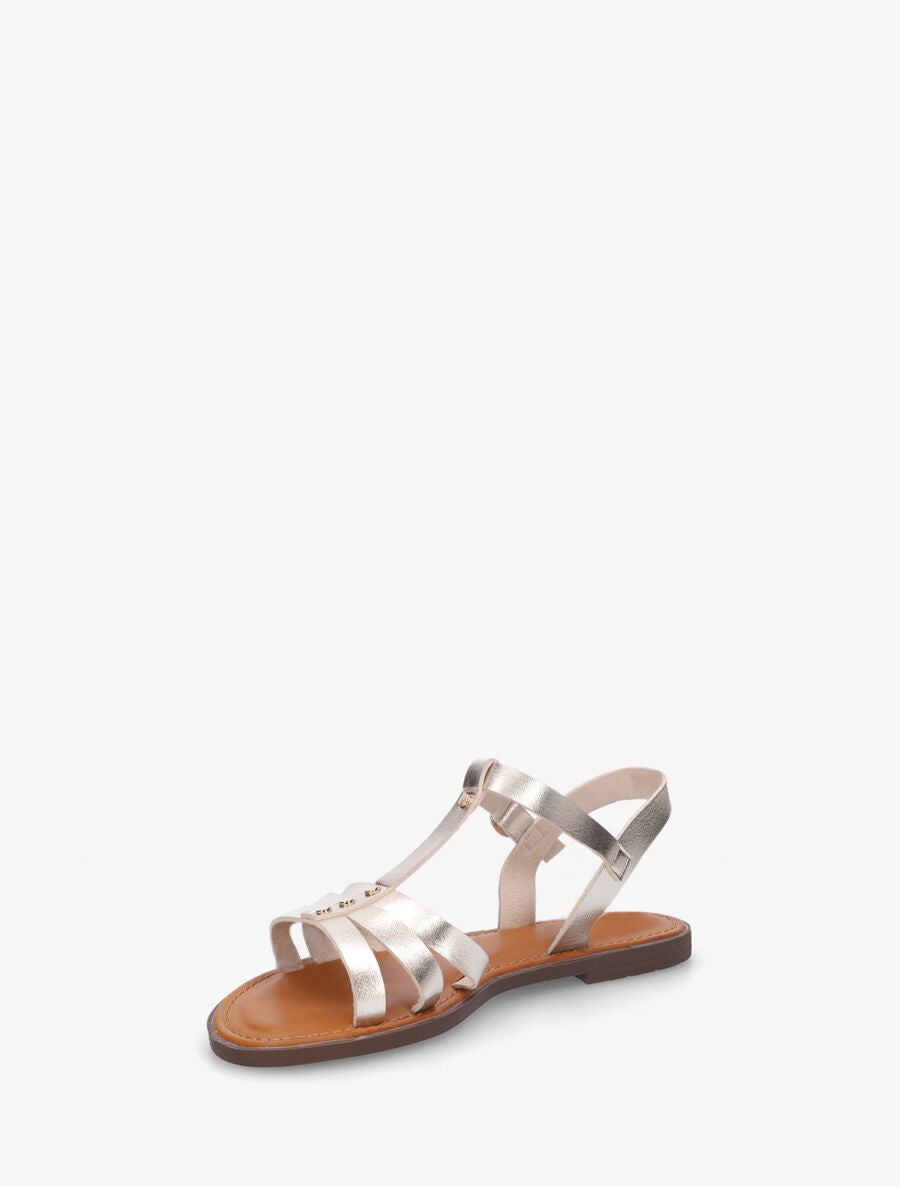 Nu-pieds multi-brides à clous - Or - 3