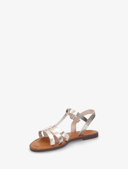 Nu-pieds multi-brides à clous - Or - 3