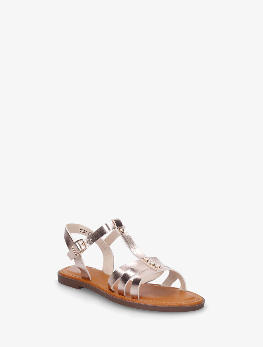 Nu-pieds multi-brides à clous - Rose gold - 2