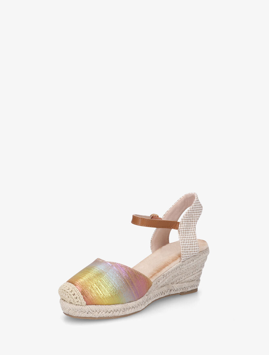 Espadrilles irisées en tissu - Or - 3