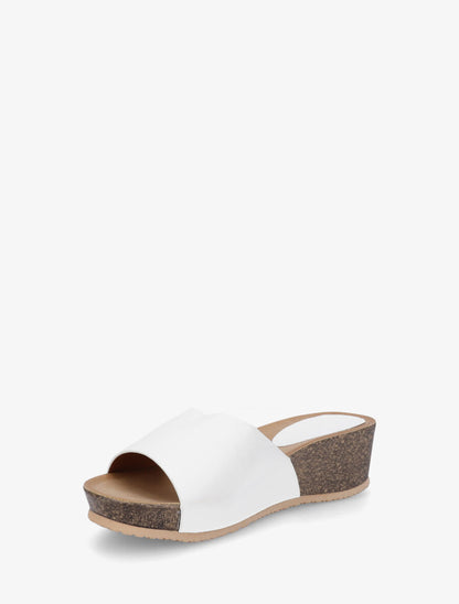 Mules compensées en simili - Blanc - 3