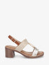 Sandales bi-matière à bijou style marbre - Or - 5