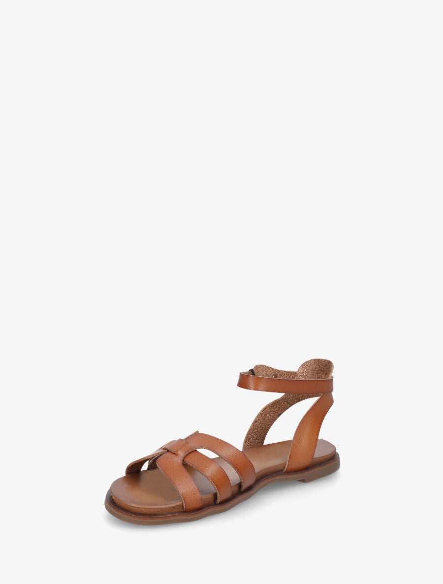 Nu-pieds en simili à triple brides - Camel - 3