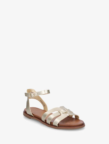 Nu-pieds en simili àtriple brides - Or - 2