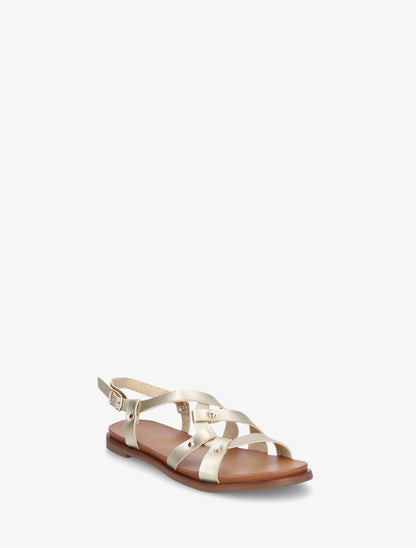 Nu-pieds en simili à bride courbée - Or - 2