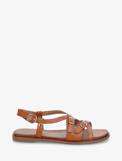 Nu-pieds brides à boucles croisées - Camel - 5