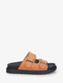 Claquettes en suédine à boucles - Orange - 1