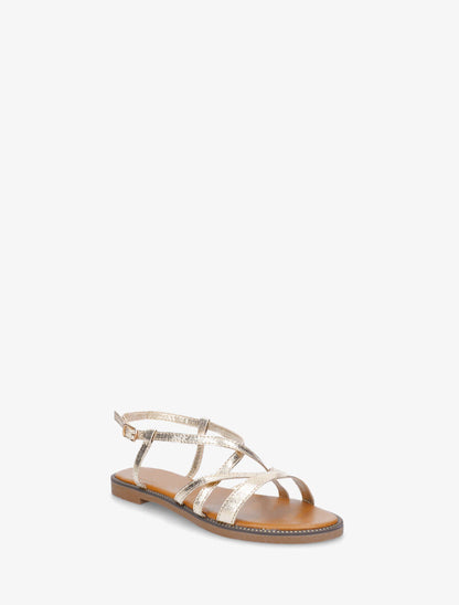 Nu-pieds multibrides en simili nacré - Or - 3