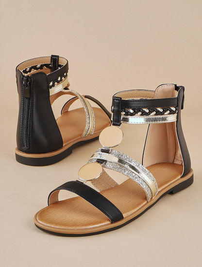 Nu-pieds bijou à paillettes - Noir - 1