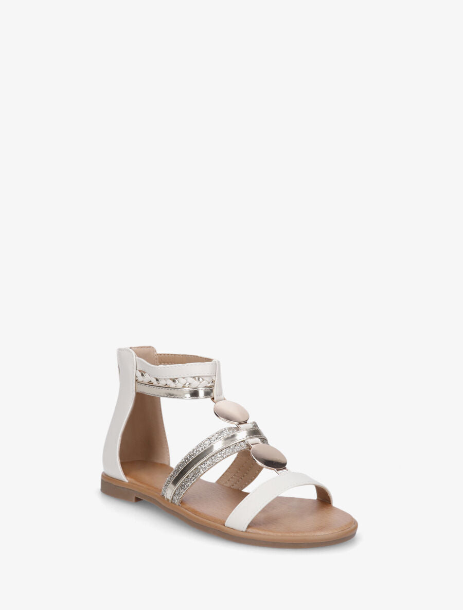 Nu-pieds bijou à paillettes - Beige - 2