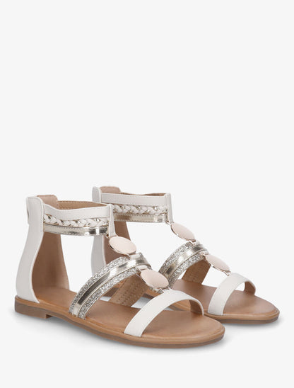 Nu-pieds bijou à paillettes - Beige - 4