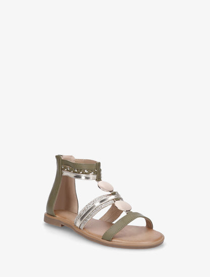 Nu-pieds bijou à paillettes - Kaki - 2
