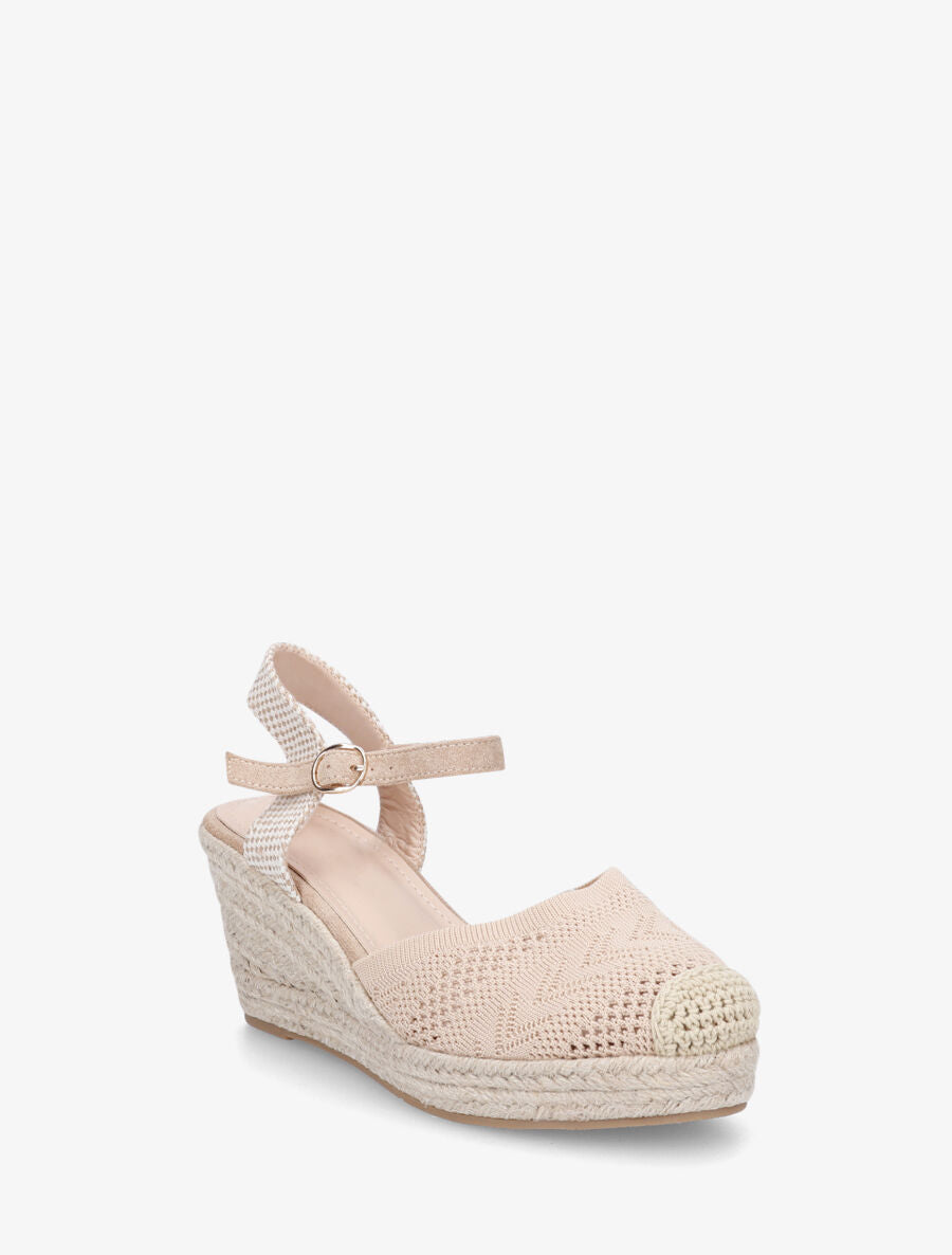 Espadrilles hautes en maille - Beige - 2