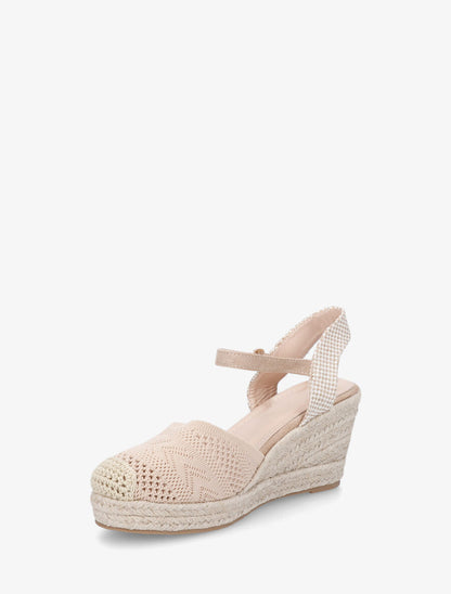 Espadrilles hautes en maille - Beige - 3