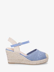 Espadrilles hautes en maille - Bleu - 1
