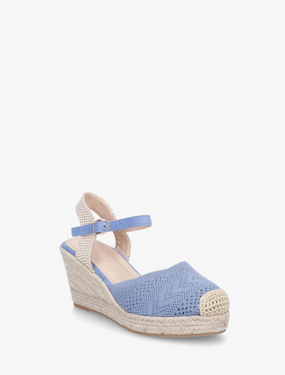 Espadrilles hautes en maille - Bleu - 2