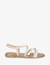 Nu-pieds multi-lanières simili et python - Beige - 1