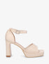 Sandales en suédine à talon - Beige - 1