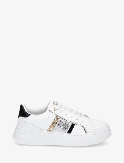 Sneakers à bandes contrastantes - Noir - 1