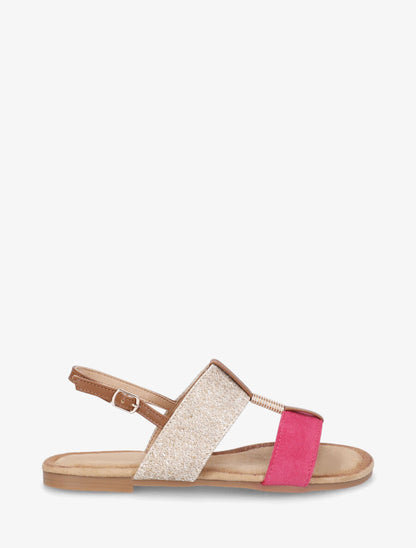 Nu-pieds raphia et suédine - Fuchsia - 1