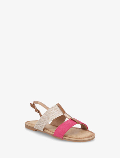 Nu-pieds raphia et suédine - Fuchsia - 2