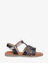 Nu-pieds brides croisées et python - Noir - 5