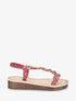 Nu-pieds imprimé graphique et perles - Rouge - 5