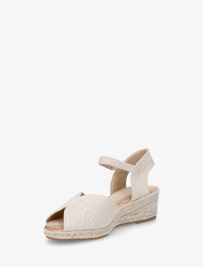 Sandales compensées style espadrille - Beige - 3