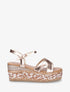 Sandales compensées à bride ajourée - Rose gold - 1
