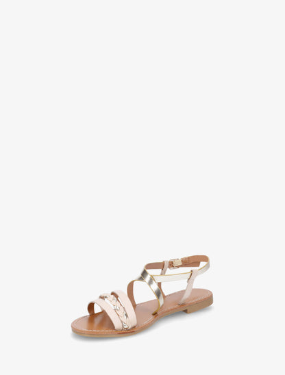 Nu-pieds multi bride et tresse - Beige - 3