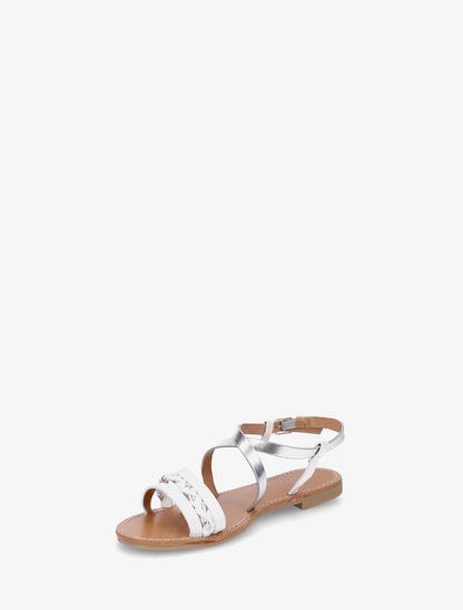 Nu-pieds multi bride et tresse - Blanc - 3