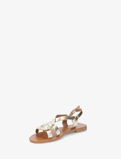 Nu-pieds entrelacés en simili - Or - 3