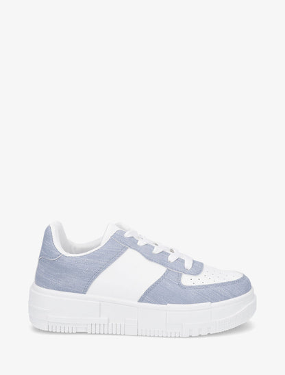 Baskets classiques en simili - Bleu denim - 1