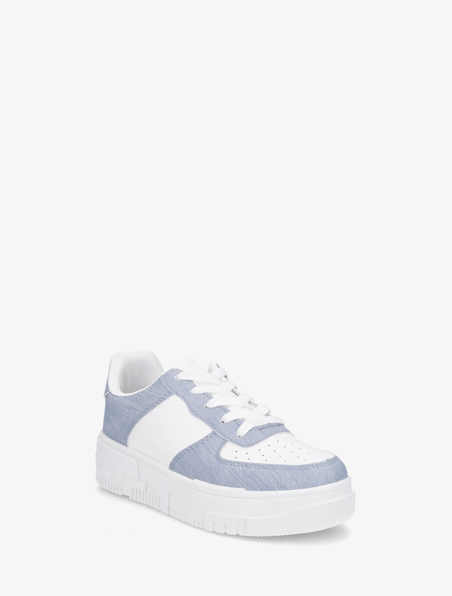 Baskets classiques en simili - Bleu denim - 2