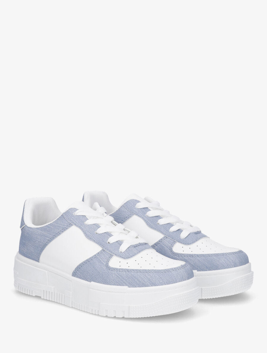 Baskets classiques en simili - Bleu denim - 4