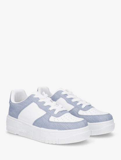 Baskets classiques en simili - Bleu denim - 4
